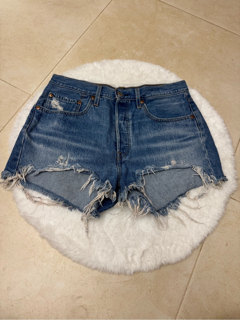 Levi’s 501 Blue High Waisted Shorts Size 30